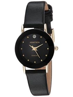 Women's 75/2447 Diamond-Accented Leather Strap Watch