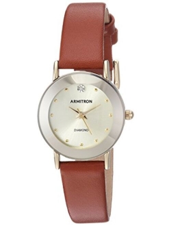 Women's 75/2447 Diamond-Accented Leather Strap Watch