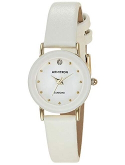 Women's 75/2447 Diamond-Accented Leather Strap Watch