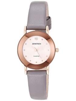 Women's 75/2447 Diamond-Accented Leather Strap Watch