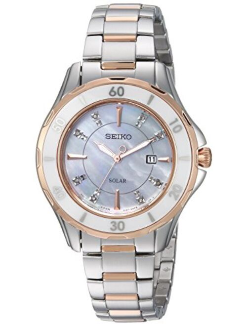 Buy Seiko Women's Diamond Solar Japanese-Quartz Watch with Two-Tone ...