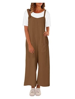 YOINS Fashion Overalls for Women Bib Baggy Dungaree Square Neck Adjustable Strap Rompers Jumpsuits