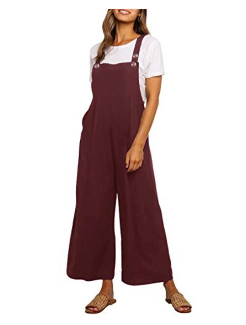 YOINS Fashion Overalls for Women Bib Baggy Dungaree Square Neck Adjustable Strap Rompers Jumpsuits