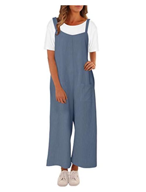 YOINS Fashion Overalls for Women Bib Baggy Dungaree Square Neck Adjustable Strap Rompers Jumpsuits