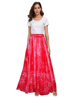 Afibi Women Full/Ankle Length Blending Maxi Chiffon Long Skirt Beach Skirt