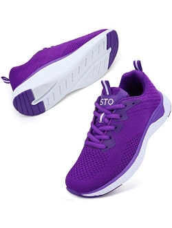 Walking Shoes Women - Breathable Athletic Tennis Sneakers for Gym Jogging Travel