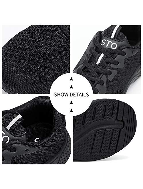 STQ Walking Shoes Women - Breathable Athletic Tennis Sneakers for Gym Jogging Travel