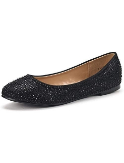 Women's Sole-Shine Rhinestone Ballet Flats Shoes