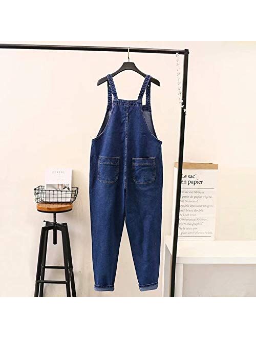 Women's Loose Baggy Cotton Wide Leg Jumpsuits Rompers Overalls Harem Pants Distressed