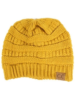 CC Classic Winter Fall Trendy Chunky Stretchy Cable Knit Beanie Hat