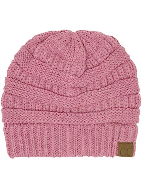 CC Classic Winter Fall Trendy Chunky Stretchy Cable Knit Beanie Hat