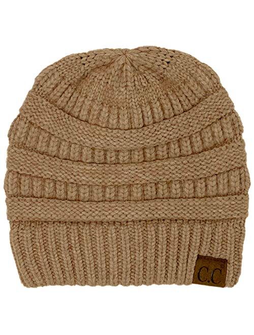 CC Classic Winter Fall Trendy Chunky Stretchy Cable Knit Beanie Hat