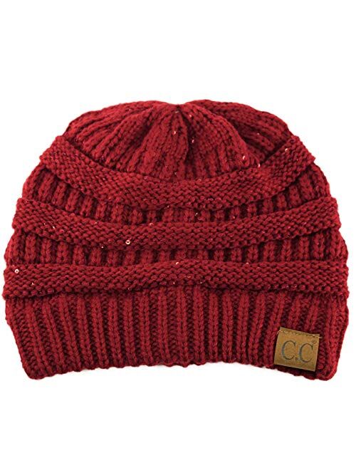 CC Classic Winter Fall Trendy Chunky Stretchy Cable Knit Beanie Hat