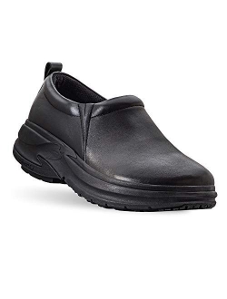 Women's G-Defy Emma Clogs - VersoShock Shock Absorbing Leather Slip-On Supportive Pain Relief Clogs for Standing