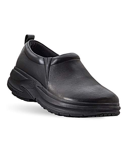 Gravity Defyer Women's G-Defy Emma Clogs - VersoShock Shock Absorbing Leather Slip-On Supportive Pain Relief Clogs for Standing