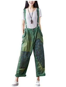 Bigasset Women's Casual Baggy Denim Bib Overalls Pant Jeans Jumpsuits