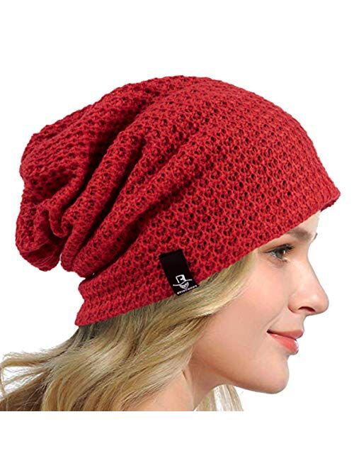 HISSHE Women's Slouchy Beanie Knit Beret Skull Cap Baggy Winter Summer Hat B08w