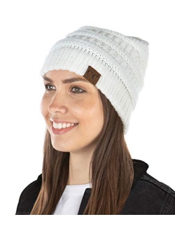 Funky Junque Exclusives Womens Beanie Solid Ribbed Knit Hat Warm Soft Skull Cap