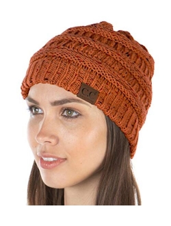 Funky Junque Exclusives Womens Beanie Solid Ribbed Knit Hat Warm Soft Skull Cap