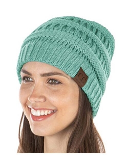 Funky Junque Exclusives Womens Beanie Solid Ribbed Knit Hat Warm Soft Skull Cap