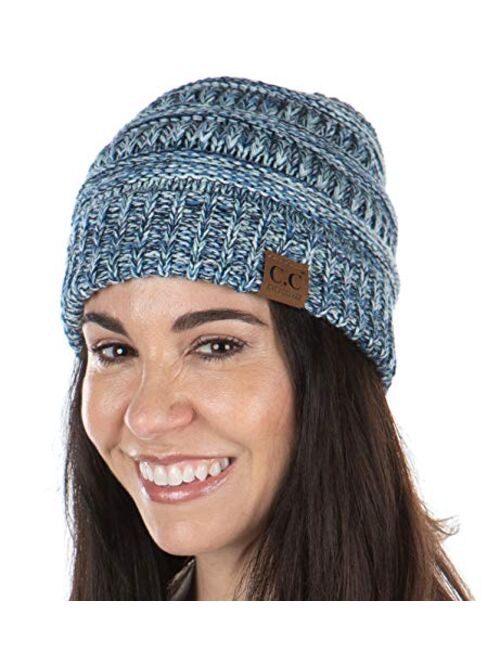 Funky Junque Exclusives Womens Beanie Solid Ribbed Knit Hat Warm Soft Skull Cap