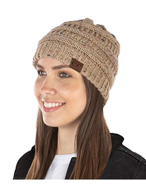 Funky Junque Exclusives Womens Beanie Solid Ribbed Knit Hat Warm Soft Skull Cap