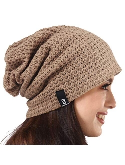 PGTen Women's Knit Slouchy Beanie Baggy Skull Cap Turban Winter Summer Beret Hat