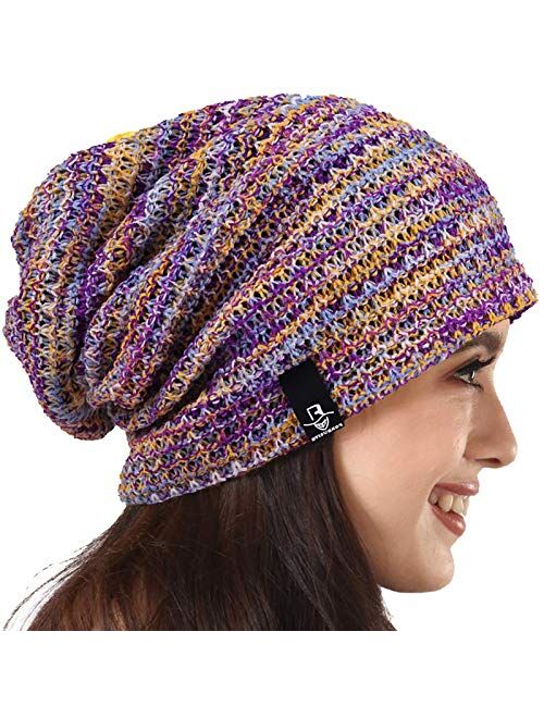 PGTen Women's Knit Slouchy Beanie Baggy Skull Cap Turban Winter Summer Beret Hat