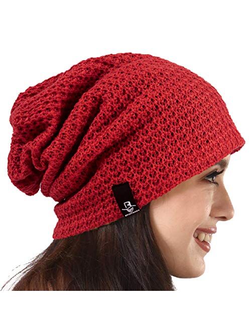 PGTen Women's Knit Slouchy Beanie Baggy Skull Cap Turban Winter Summer Beret Hat