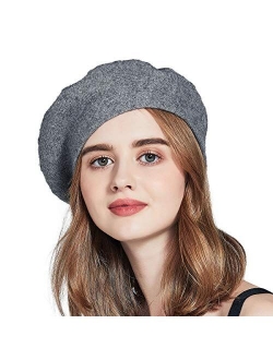 ENJOYFUR Womens Winter Beret Hat Knitted Beanie Cap Autumn Winter Hat French Classic Beret