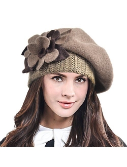 F&N STORY Lady French Beret Wool Beret Chic Beanie Winter Hat Jf-br034