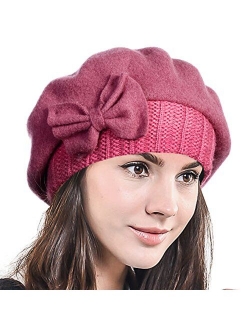 F&N STORY Lady French Beret Wool Beret Chic Beanie Winter Hat Jf-br034