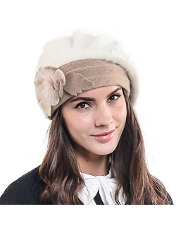 F&N STORY Lady French Beret Wool Beret Chic Beanie Winter Hat Jf-br022