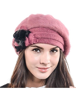 F&N STORY Lady French Beret Wool Beret Chic Beanie Winter Hat Jf-br022