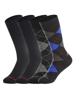 Merino Wool Socks for Men Lightweight ,Winter Therminal Wool Dress Socks ,Crew Socks, Sweat-wicking ,Black & Argyle,Gifts