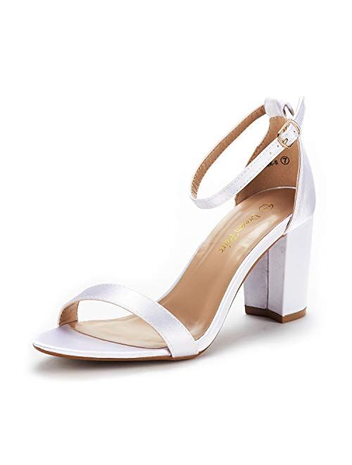 DREAM PAIRS Women's Chunk Low Heel Pump Sandals