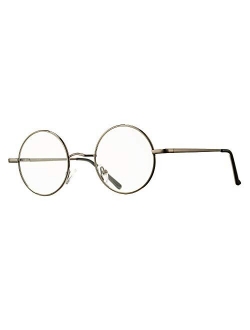 Pro Acme Non Prescription Clear Lens Glasses Retro Small Round Metal Frame