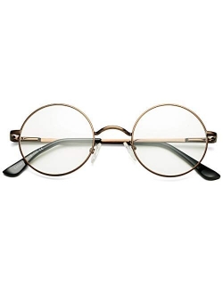 Pro Acme Non Prescription Clear Lens Glasses Retro Small Round Metal Frame