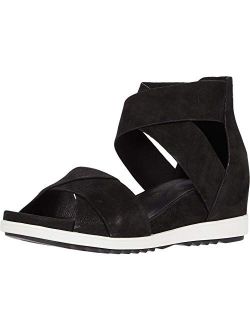 Womens Viv Leather Open Toe Wedge Sandals