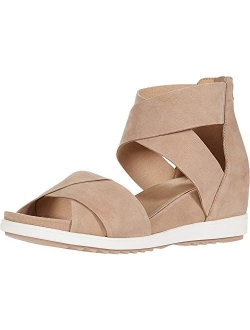 Womens Viv Leather Open Toe Wedge Sandals