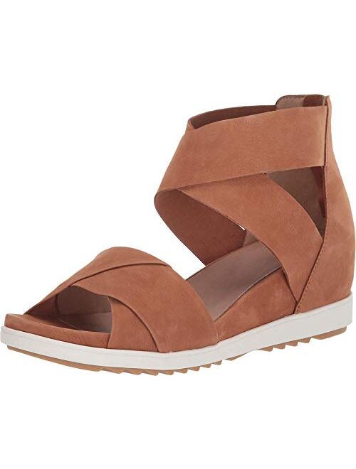 Eileen Fisher Womens Viv Leather Open Toe Wedge Sandals