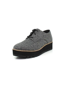 Womens Eddy Tweed Platform Oxford