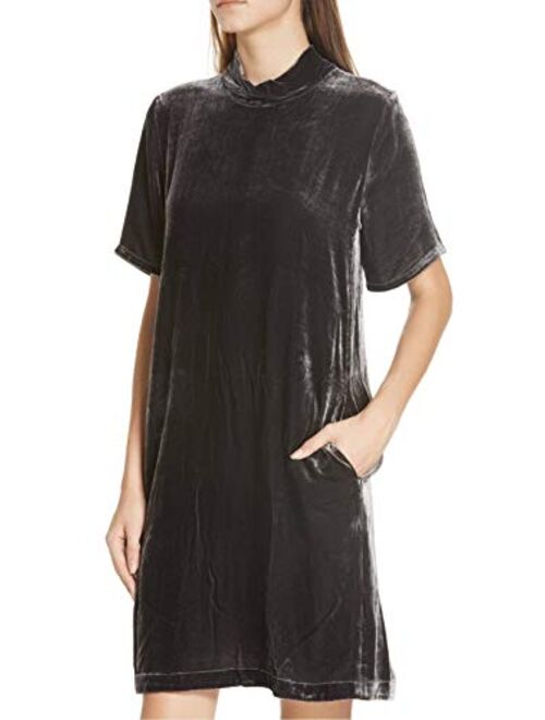 Eileen Fisher Womens Boat Neck Velvet Casual Dress