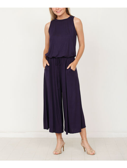 Navy Cropped Jumpsuit - Women & Plus