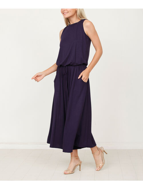 Navy Cropped Jumpsuit - Women & Plus