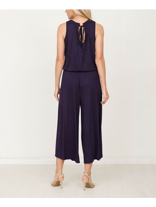 Navy Cropped Jumpsuit - Women & Plus