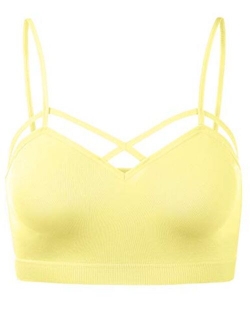 Womens Camisole Sleeveless Seamless Strappy Bralette Tops Bustier Crop Top