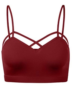 Womens Camisole Sleeveless Seamless Strappy Bralette Tops Bustier Crop Top