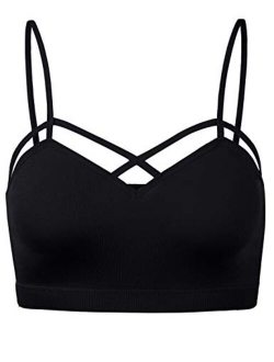 Womens Camisole Sleeveless Seamless Strappy Bralette Tops Bustier Crop Top