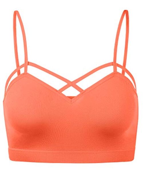 HATOPANTS Womens Camisole Sleeveless Seamless Strappy Bralette Tops Bustier Crop Top